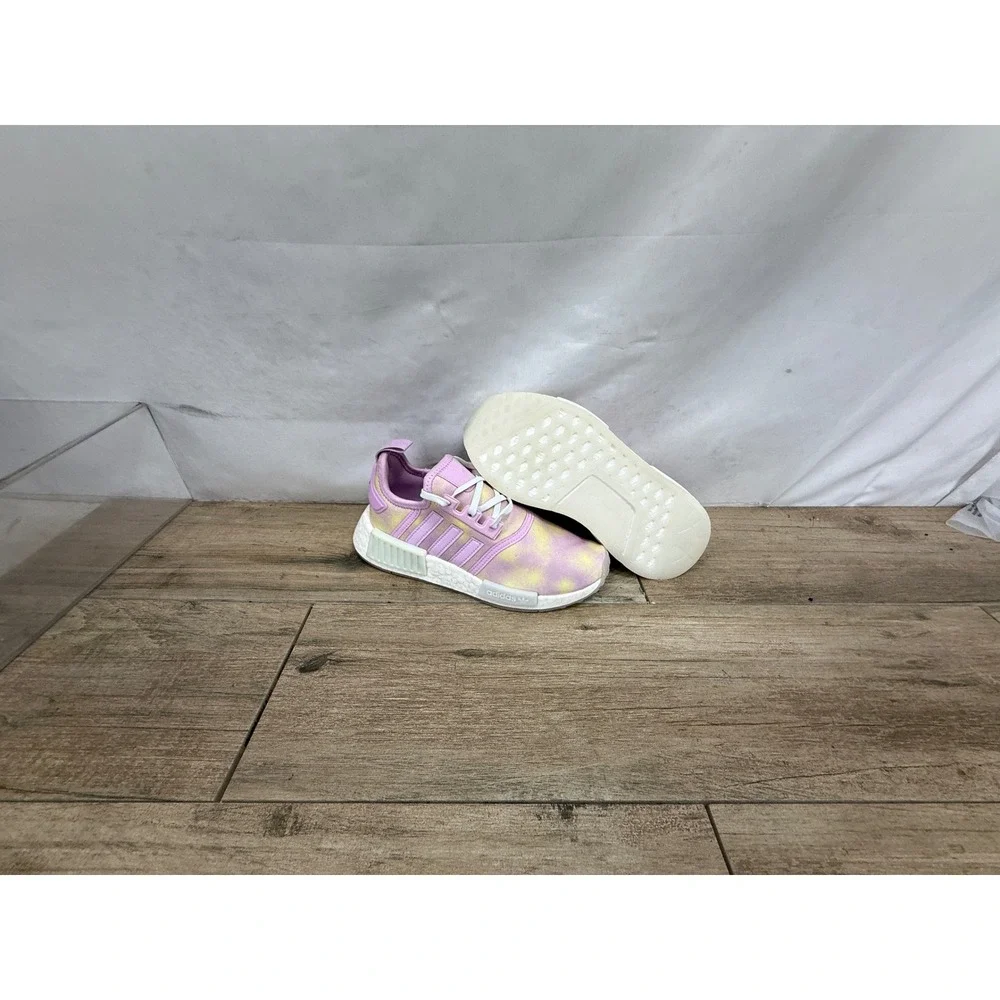 Adidas NMD_R1 J Kids Bliss Lilac Beam Yellow Tie Dye Sneakers HQ6184 Size 3.5Y